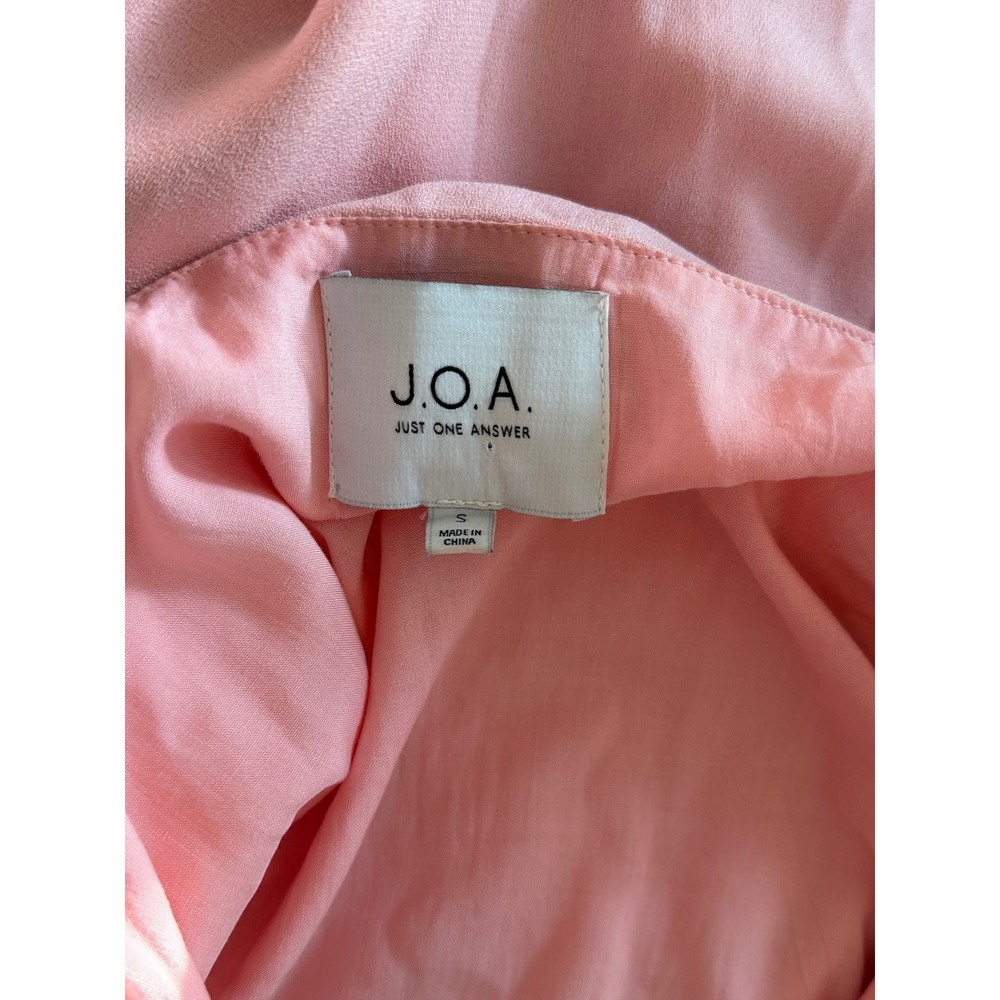 JOA Just One Answer Pink Cold Shoulder Button Down Mini Dress Small - Picture 6 of 7